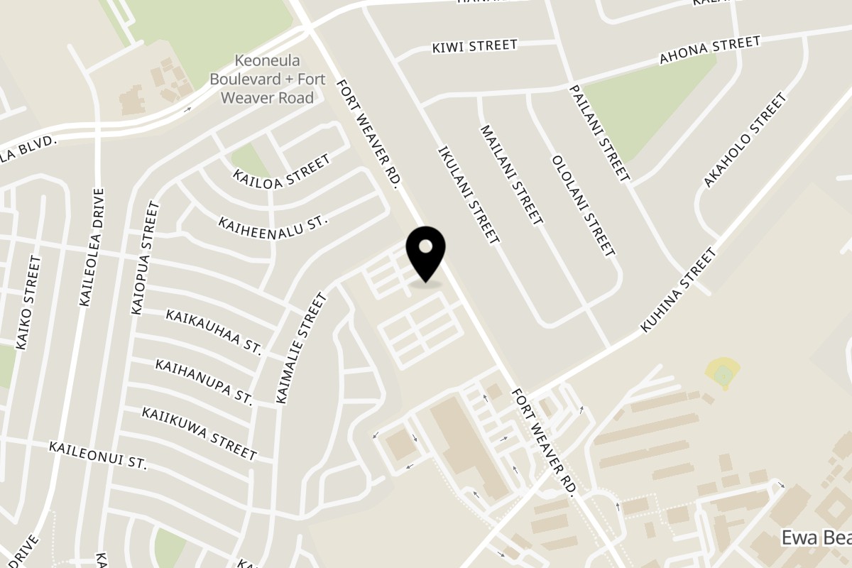 Map showing the location of Bann Thai on 91-1001 Kaimalie St in Ewa Beach